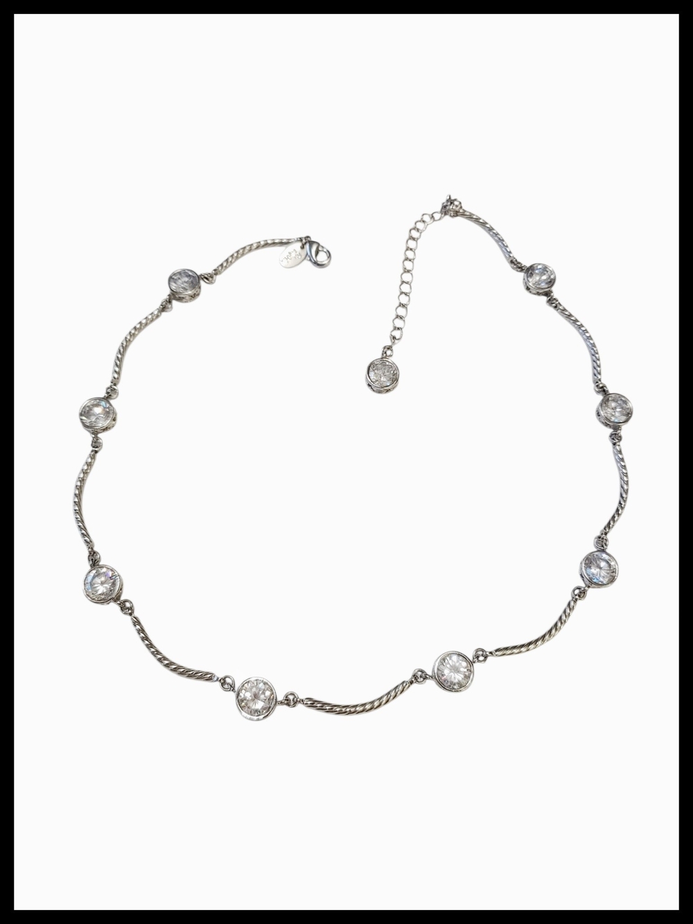 Lia Sophia "Celebrity" Silver Tone Necklace with Cubic Zirconia